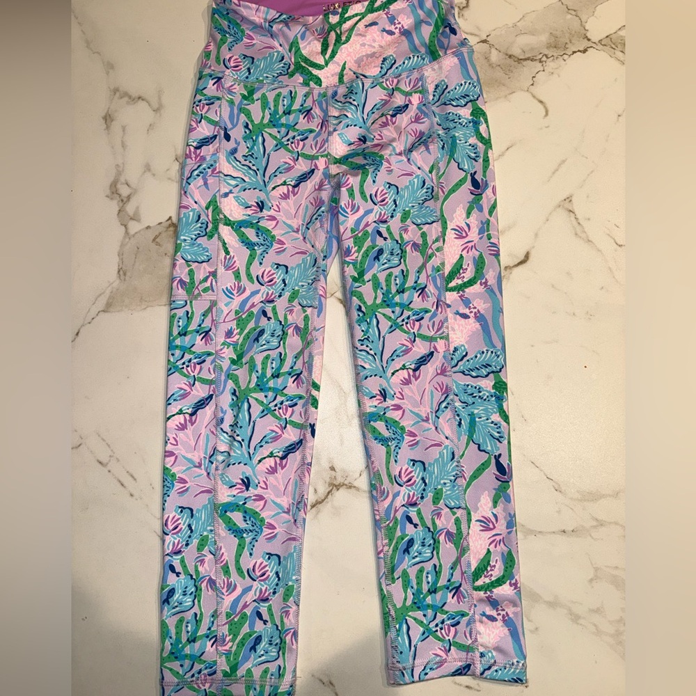 Lilly Pulitzer Luxletic Tropical Print Pocket Leggings | XS | 🩵🩷💜💕💚 NWOT